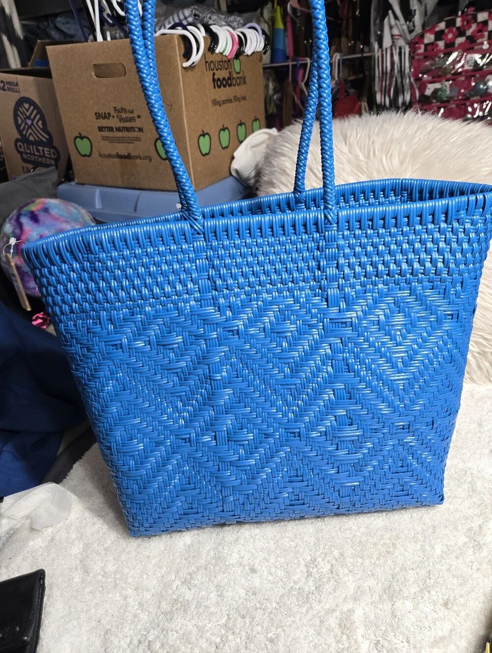 Maria Victoria Azucena Tall PVC Tote Bag Made New